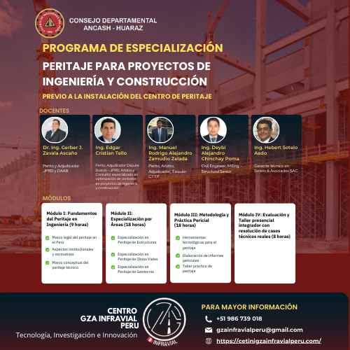 Programa de Especialización en Peritaje para Proyectos de Ingeniería y Construcción (2da Ed.)